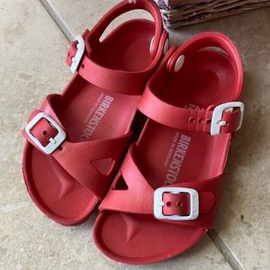 Birkenstock red water shoes kids sz 26 US 9